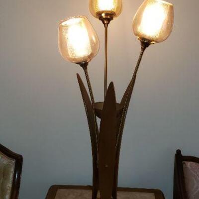 Pair of Mid-Century Tulip Vases with plant holders. Original Glass. Stunning!