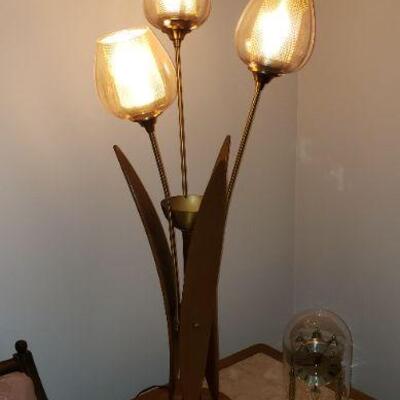 Pair of Mid-Century Tulip Vases with plant holders. Original Glass. Stunning!