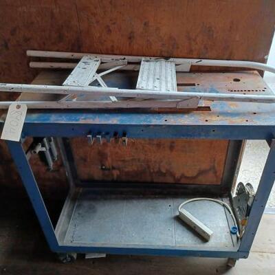 #8904 â€¢ Metal Shop Cart And Step Ladder