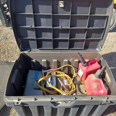 #81056 â€¢ Contico Tool Chest, Two Gas Cans, Jumper Cables And More
