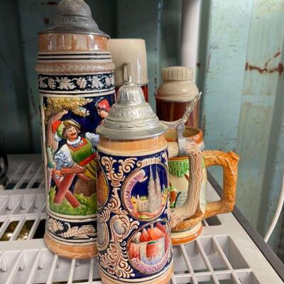 #3516 • 3 Beer Steins and 2 Thermos’