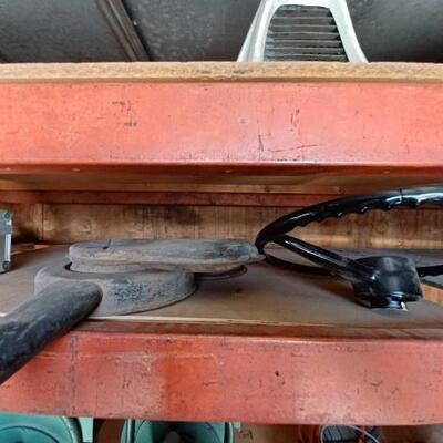 #8944 â€¢ Vintage Steering Wheel And Vintage Air Filter Cover
