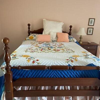Q-size cannonball bed (part of bedroom suite)