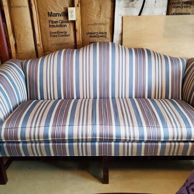Striped Chippendale sofa