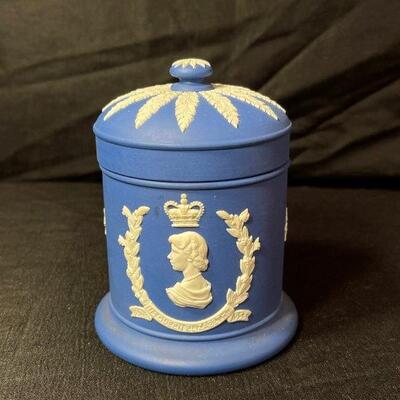 Collection of Wedgwood Jasperware in Blue. Most are antique.
