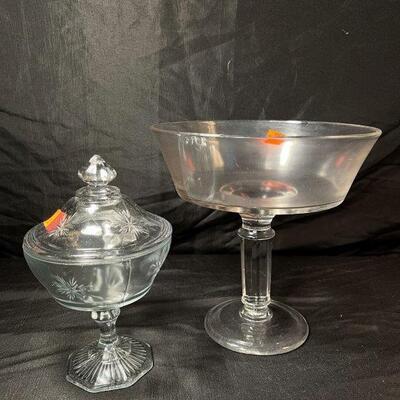 Antique Victorian Compote and Bethlehem Star Jelly Compote