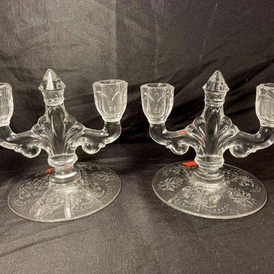 Heisey Orchid Orchid Candelabras