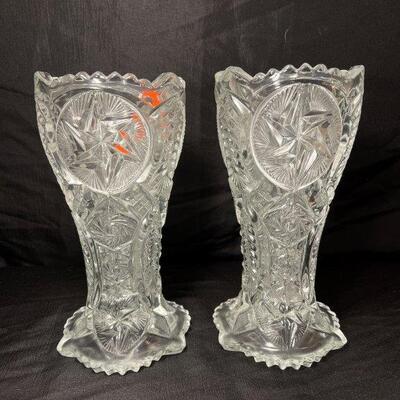 Pair of Vintage L.E. Smith Glass 