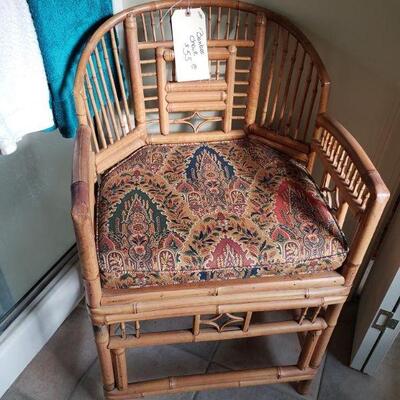 Bamboo chair and cushion $55.00