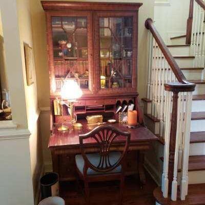 Vintage oak and glass secretary  $850.00 OBRO