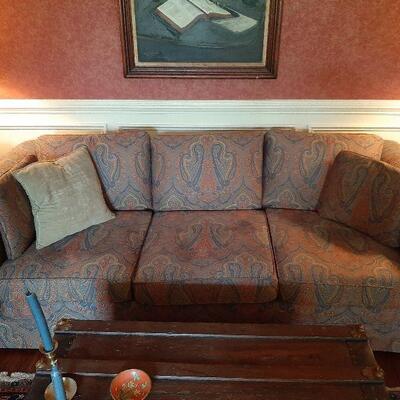 Paisley fabric sofa - 6 ft long $350.00