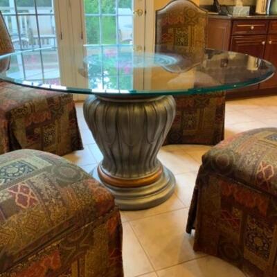 Glass Top Pedestal Dining/Kitchen Table $ 300