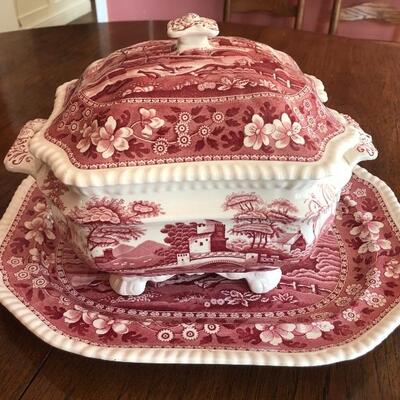 SPODE SOUP TUREEN WITH AMAZING PLATTER $150.00