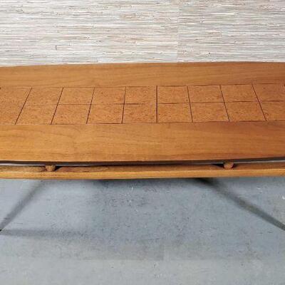 Mid Century Walnut Coffee Table with Burlwood Inlay by Lane C. 1959