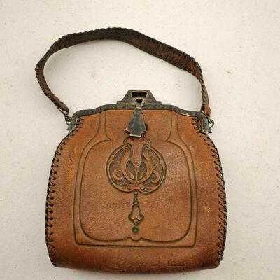 Arts & Crafts, Art Nouveau Gemco Leather Purse
