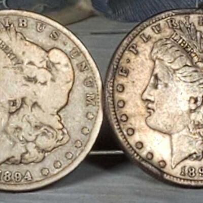 1892-S and 1894-O Scarce Date Morgan Silver Dollars