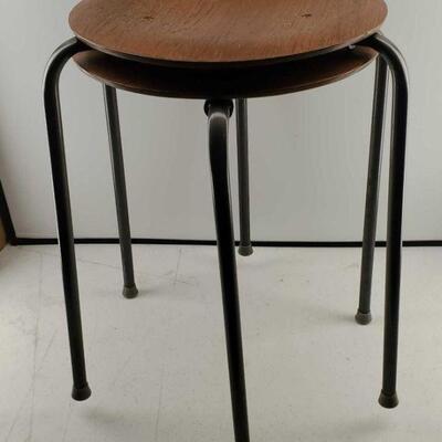 Early Pair Of Arne Jacobsen Dot Stools Made By Fritz Hansen, Marked Made in Denmark