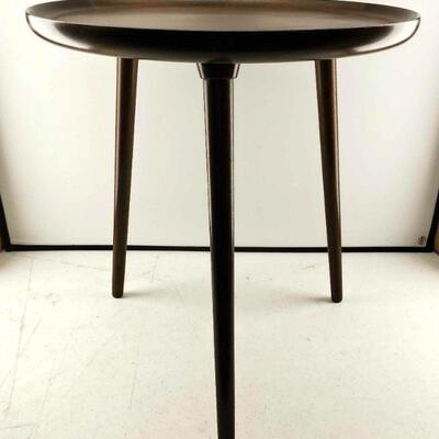 Anton Kildeberg Danish Modern Walnut Three-Legged Round Side Table