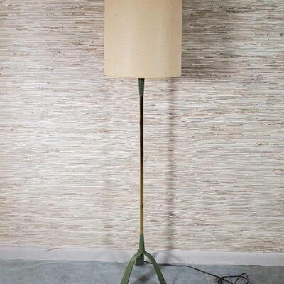Mid Century Floor Lamp with 3 footed painted Iron base