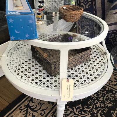 Thomasville Furniture wicker and wood table $134
30 X 24