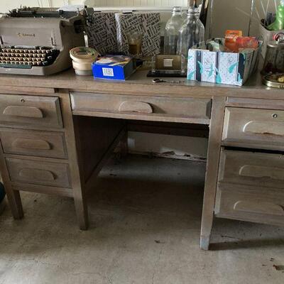 Desk and vintage typewriter
