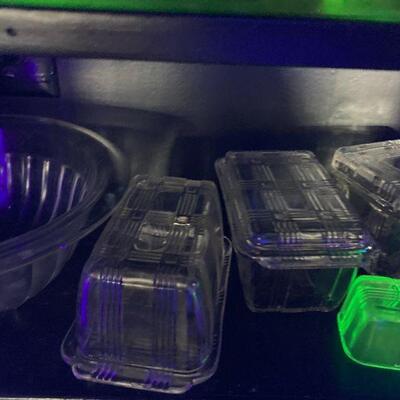 Depression Glass, Vaseline Glass
Butter dishes