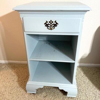 Hand painted vintage nightstand on casters 16 x 14.5 x 27