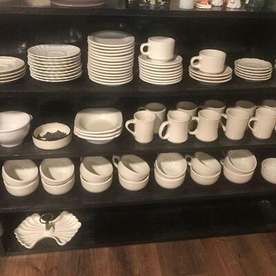 Large Collection of White Cafe Style Ironstone dishes