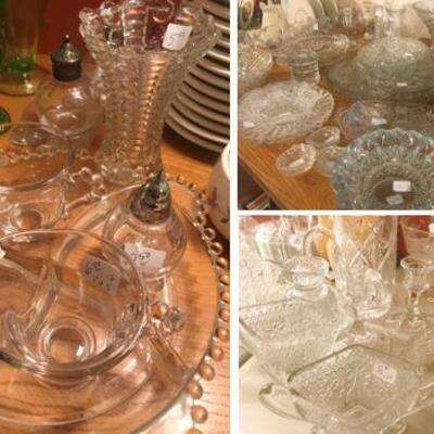 Large Assortment of Brilliant cut, Candlewick and Fostoria Crystal, all shapes and sizes