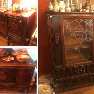 1910-1920 Buffet, Curio Cabinet and Serve