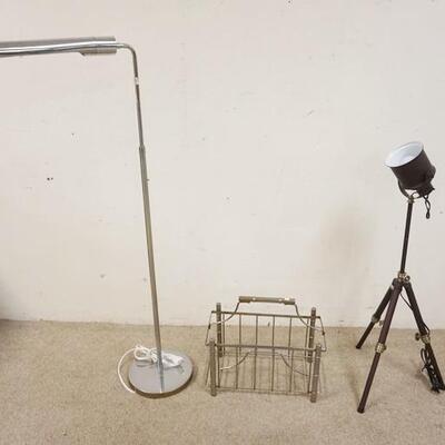 1091	2 MODERN FLOOR LAMPS & MAGAZINE RACK, BOTH LAMPS ARE ADJUSTABLE
