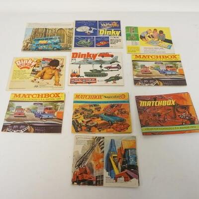 1275	10 DINKY & MATCHBOX CATALOGS, 60'S & 70'S, COUPLE MISSING FRONT COVERS
