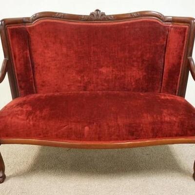 1364	CARVED CLAW FOOT LOVE SEAT 52 IN W
