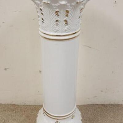 1299	POTTERY PEDESTAL W/GOLD TRIM & ACCENTS, 29 1/2 IN HIGH
