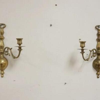 1322	PAIR OF BRASS 2 LIGHT SCONCES, 12 IN HIGH X 111/2 IN WIDE
