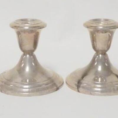 1028	2 PAIR GORHAM STERLING SILVER CANDLESTICKS, WEIGHTED, 3 IN HIGH
