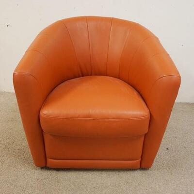 1088	LEATHER SWIVEL CLUB CHAIR, MODEL 030, 30 1/2 IN WIDE X 33 IN HIGH
