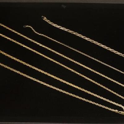 1196	STERLING SILVER ROPE CHAIN LOT, 2 NECKLACES, 2 BRACELETS. 2.34 TOZ

