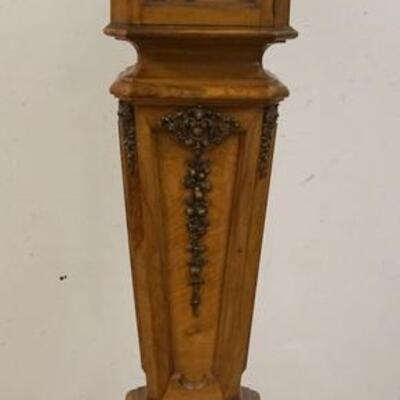 1229	ORNATE GRANDMOTHERS CLOCK CASE ONLY, BRASS MOUNTS, CASE IS DOVETAILED FACE MARKED ANTHONY MAROH, LONDON, 74 IN HIGH
