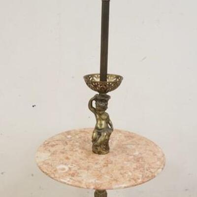 1318	FIGURAL LAMP W/MARBLE TABLE CENTER, 63 IN HIGH, 24 IN DIAMETER
