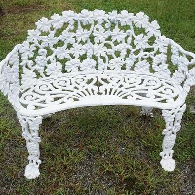 1211	ORNATE CAST IRON PATIO SEAT, 38 1/2 IN WIE X 29 IN HIGH
