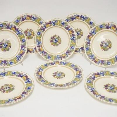 1076	8 CROWN DUCAL FLORENTINE PLATES, 9 IN
