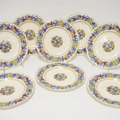 1076	8 CROWN DUCAL FLORENTINE PLATES, 9 IN
