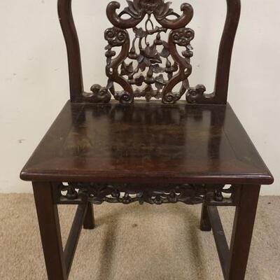 1223	CARVED ASIAN CHAIR, 19 1/2 IN WIDE X 35 IN HIGH

