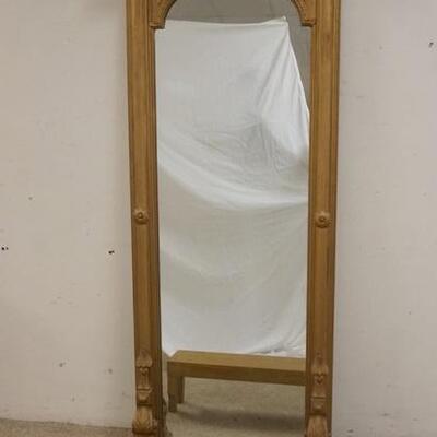1367	CARVED GILT PIER MIRROR HOME OWNER MADE A STAND. 30 IN W 74 IN H MIRROR ONLY 

