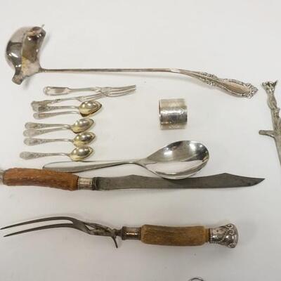 1320	LOT OF FLATWARE INCLUDING LARGE LADLE & LETTER OPENER DATED 1945 W/NUDE WOMAN HANDLE
