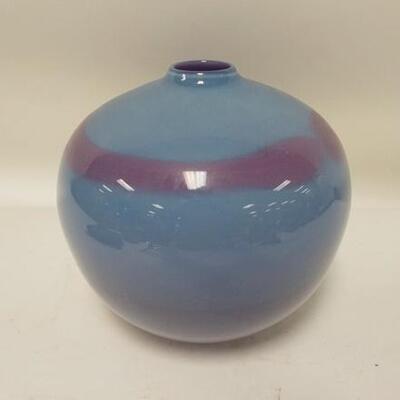 1297	ART GLASS VASE SIGNED T.STEINMAN, 8 IN HIGH
