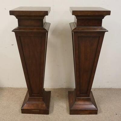 1228	PAIR OF ETHAN ALLEN PEDESTALS, 48 IN HIGH, TOPS ARE 13 1/2 IN SQUARE
