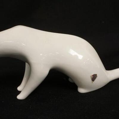 1283	ROYAL DUX WHITE PORCELAIN PANTHER, 15 IN X 4 1/2 IN
