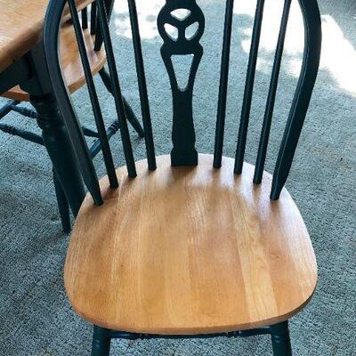 Wood Drop Leaf Table w/4 Chairs                                            
Table: 29.5"H x 48"W x 32"D ~ $90.00
